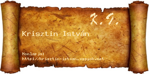 Krisztin István névjegykártya